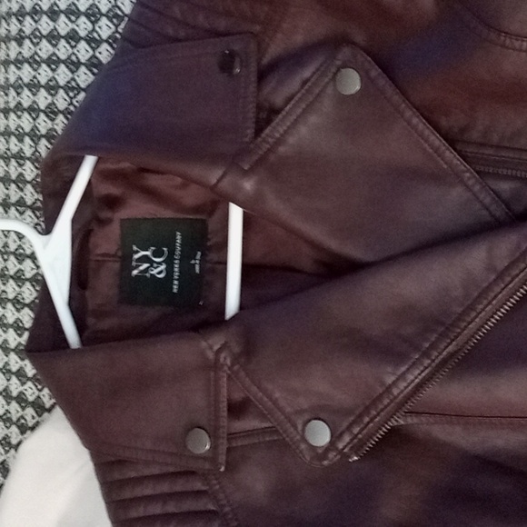 NY & Co Maroon Biker Jacket - Picture 2 of 4
